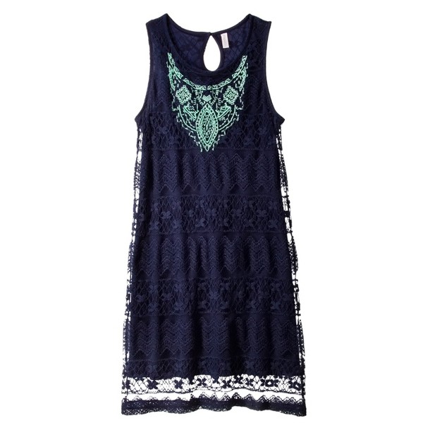 Xhilaration® Junior's Embroidered Lace Shift Dress - Assorted Colors 