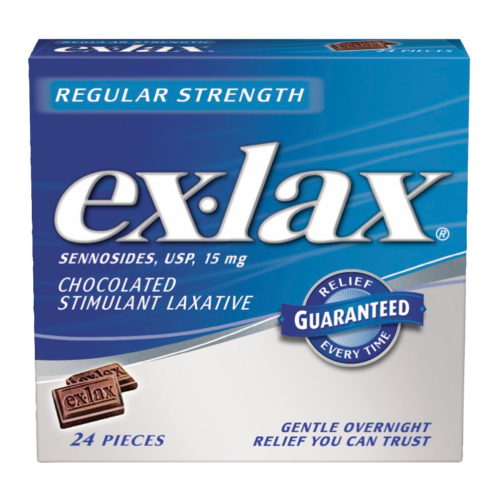 UPC 300670005245 product image for Ex-Lax Regular Strength Stimulant Laxative - Chocolate (24 Pieces) | upcitemdb.com