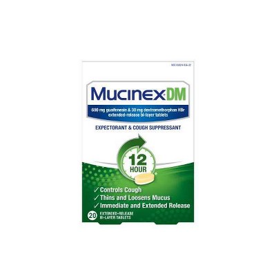 Mucinex DM 12 Hour Cough Medicine - Tablets - 20 ct