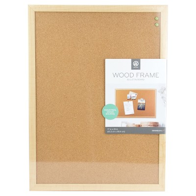 U Brands 23&#34;x17&#34; Cork Bulletin Board with Wood Frame