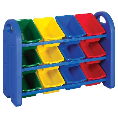 ECR4Kids® 3Tier Storage Bin Organizer Multicolor with 12 Bins eBay