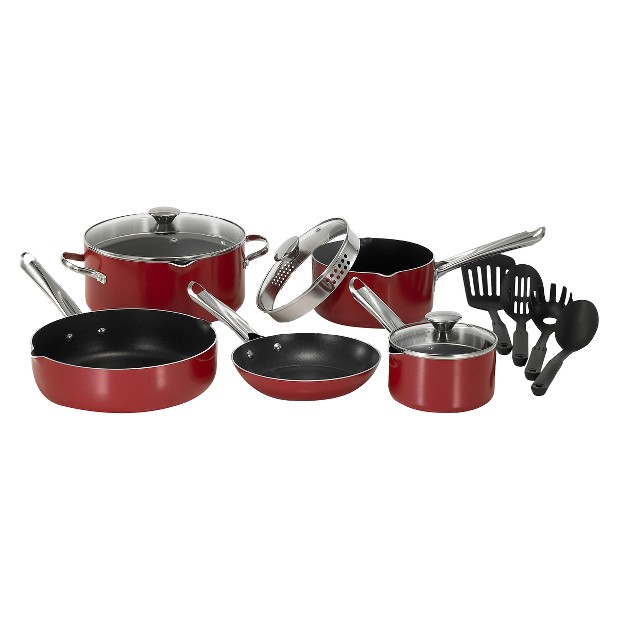 WearEver Cook and Strain 10 pc Nonstick Cook Set - Red