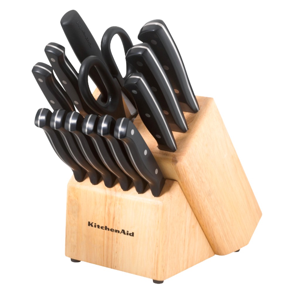 KitchenAid 14-piece Silverite Aluminum Bamboo Cutlery Block Set