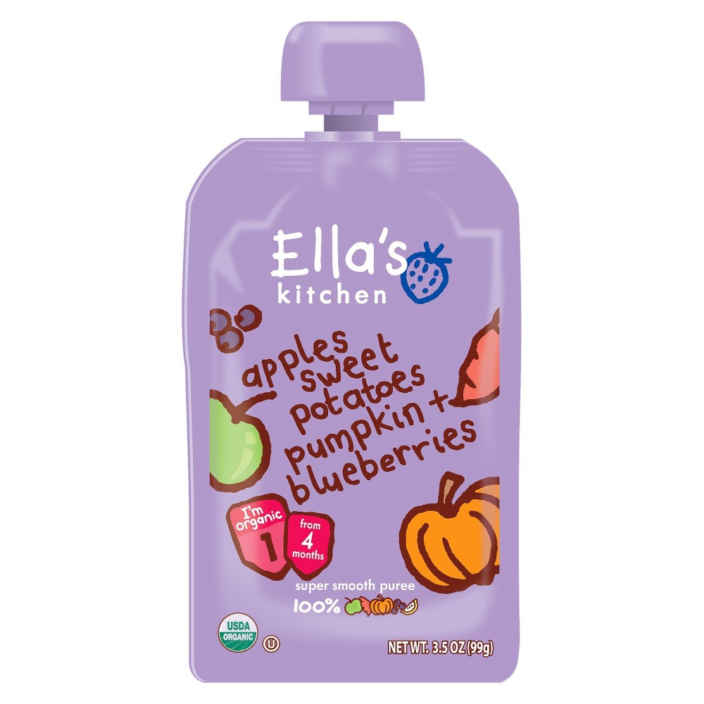 UPC 845901000045 product image for Ella's Kitchen Stage 1 Apples Sweet Potatoes Pumpkin & Blueberries Organic Puree | upcitemdb.com