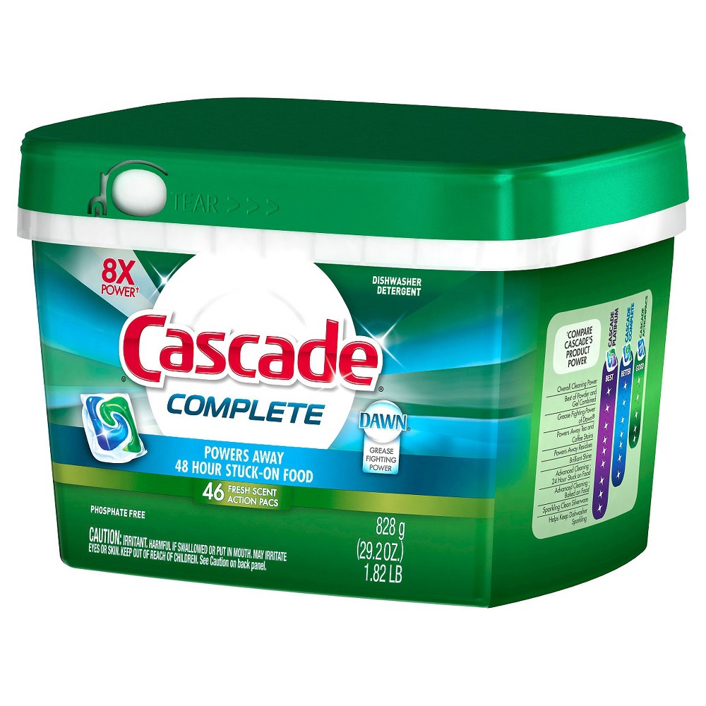 UPC 037000268833 product image for Cascade Complete ActionPacs Fresh Scent Dishwasher Detergent 46 Ct | upcitemdb.com