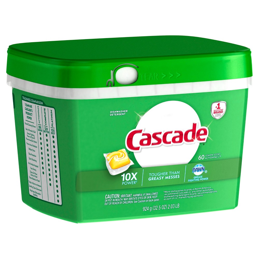 UPC 037000143932 product image for Cascade with Dawn Action Pacs Citrus Scent Dishwasher Detergent Pacs 60 ct | upcitemdb.com