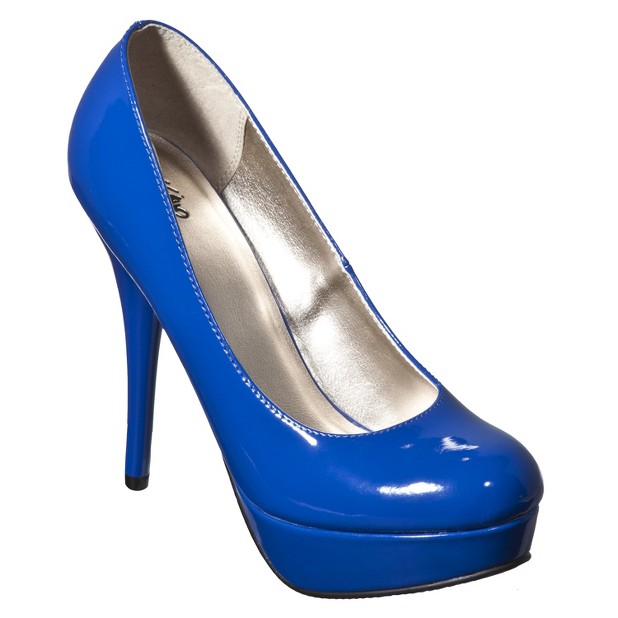 Women's Mossimo#amp##174; Black Viviana Platform Pumps - Blue Patent
