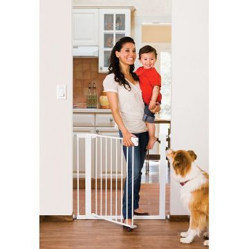 wood pet gate with door