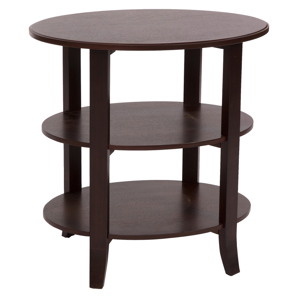 Target End Table TMS 3 Tier Oxford Oval End Table   Dark Brown (Espresso)