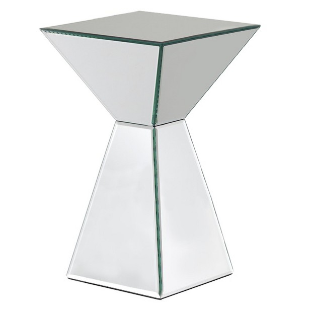 Mirrored Pyramid Living Room Accent Side or End Table