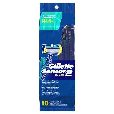 Gillette Sensor2 Plus Pivoting Head Men's Disposable Razors - 10ct