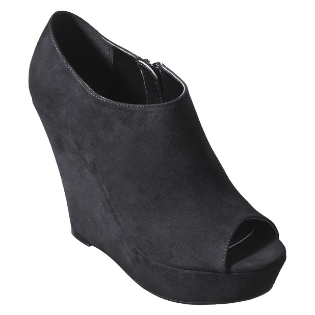 Women's Mossimo#amp##174; Peg Peep-Toe Wedge - Black