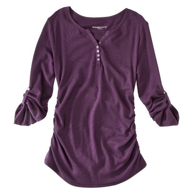Liz Lange® for Target#amp##174; Maternity Long-Sleeve Ruched Henley Tee - Assorted Colors