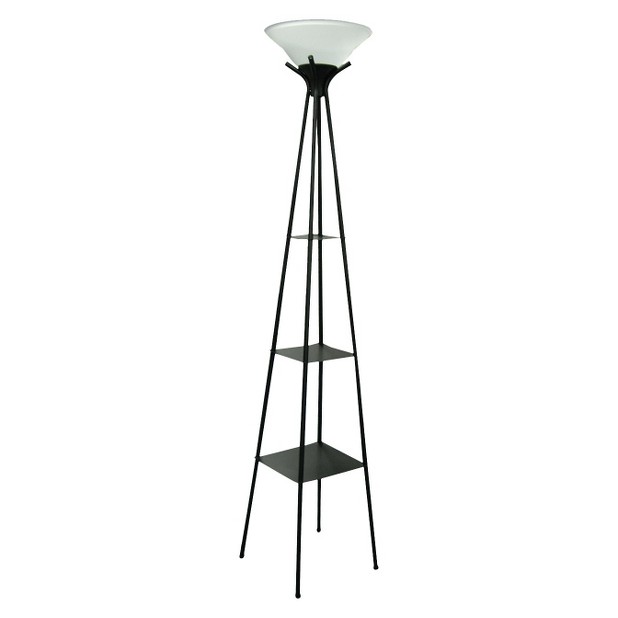 Floor Lamp w/ Shelf - Charcoal (Includes CFL Bulb)