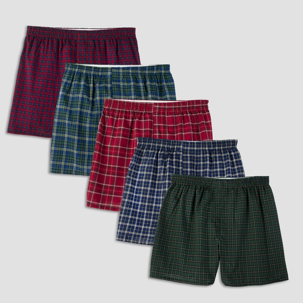 UPC 076031772025 product image for Fruit of the Loom Men's Boxers 5-Pack - Tartan Plaid S | upcitemdb.com