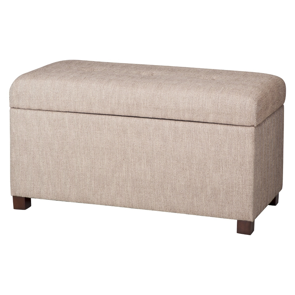 Storage Ottoman Double Storage Ottoman Bench   Herringbone Tan