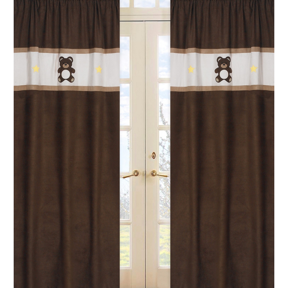 Sweet Jojo Designs Chocolate Teddy Bear Window Panels