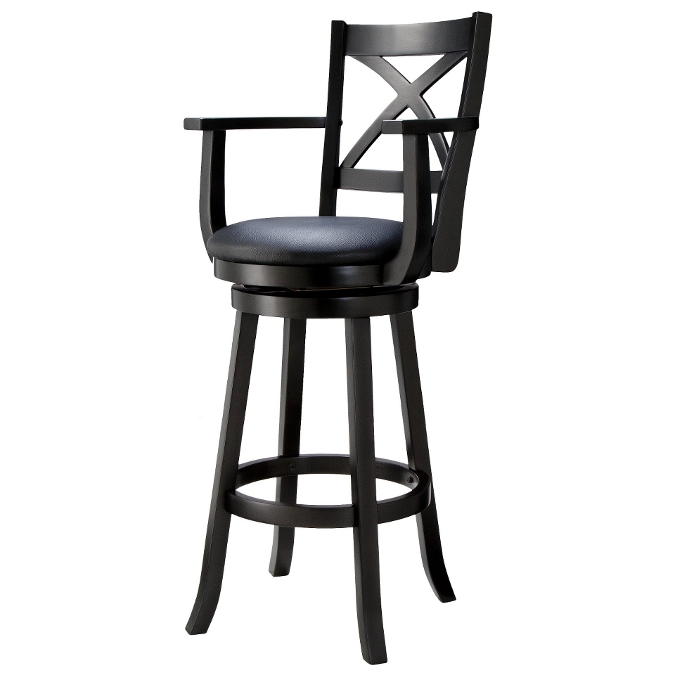 Barstool 29 Emerson X Back Swivel Bar Stool   Black