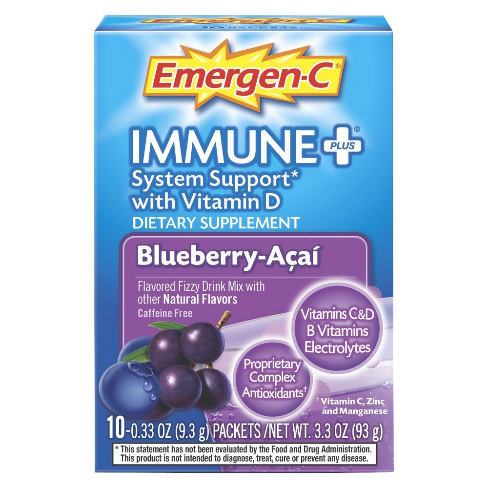 UPC 885898000062 product image for Emergen-C Immune Plus Blueberry and Acai Dietary Supplement - 10 | upcitemdb.com