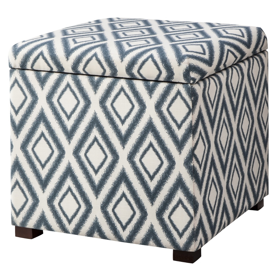 Storage Ottoman Threshold Rectangular Single Storage Ottoman   Blue Diamond