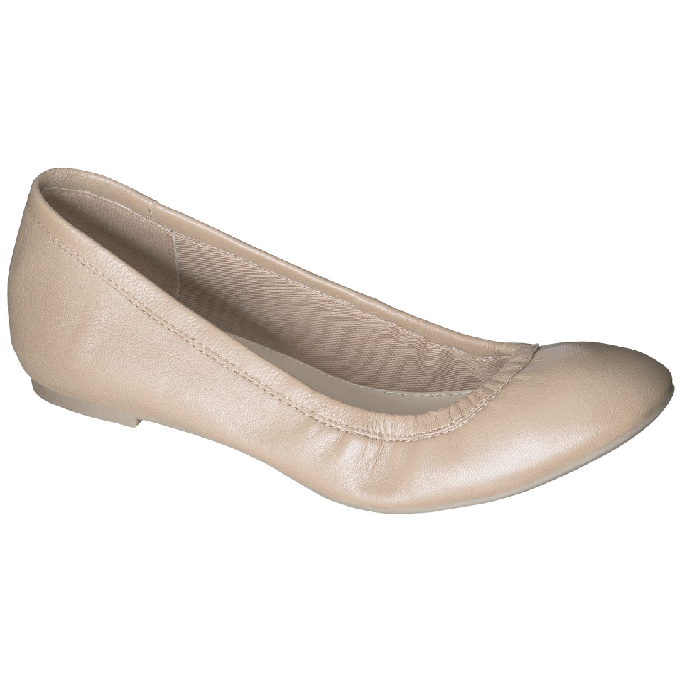 Womens Merona Emma Genuine Leather Flat   Bone 9