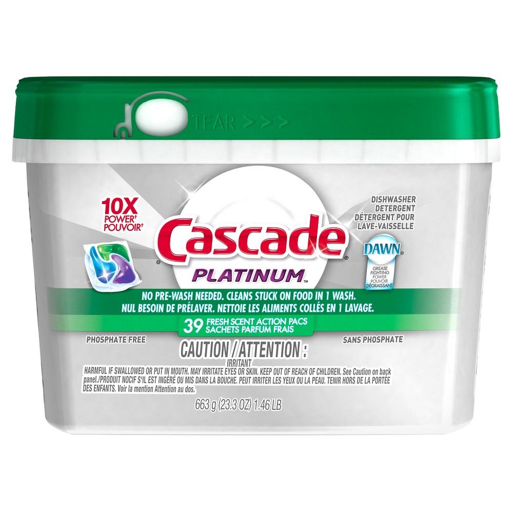 UPC 037000844860 product image for Cascade Platinum ActionPacs Fresh Scent Dishwasher Detergent 39 Ct | upcitemdb.com