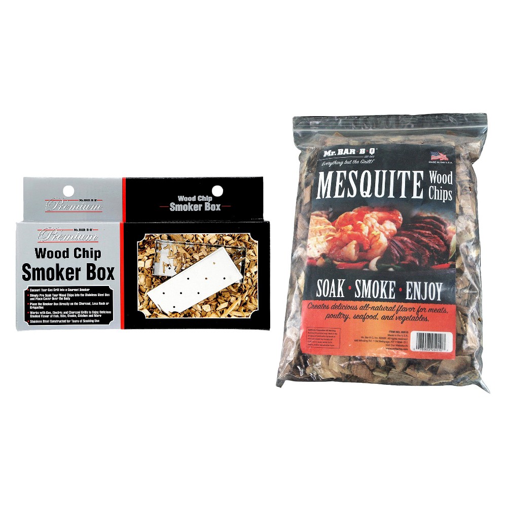 UPC 877891005113 product image for Mr. Bar-B-Q - Mesquite Wood Chips with Stainless Steel Smoker Box | upcitemdb.com