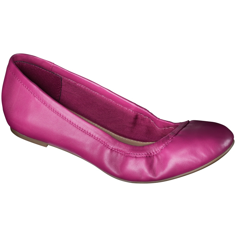 Womens Merona Emma Genuine Leather Flat   Magenta 9.5