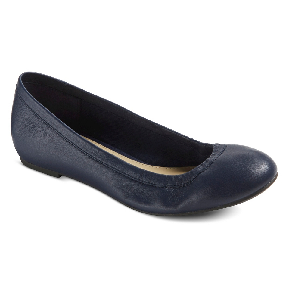 Womens Merona Emma Genuine Leather Flat   Navy 7.5