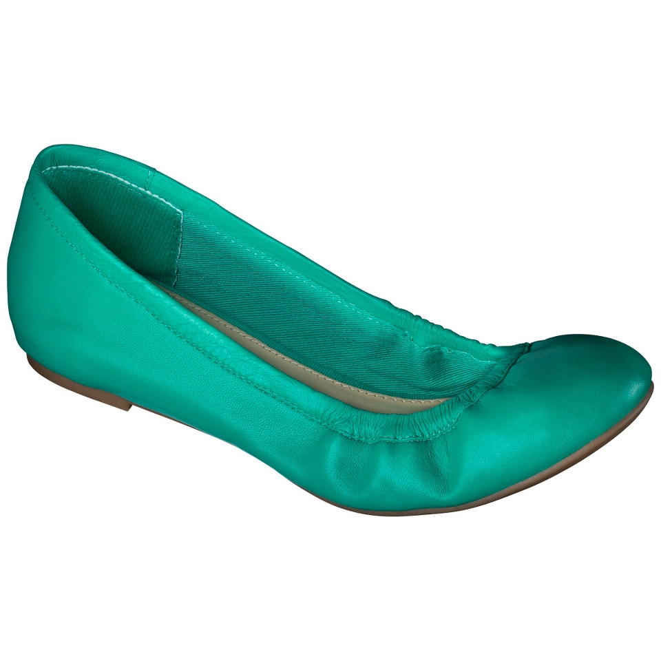 Womens Merona Emma Genuine Leather Flat   Jade 7