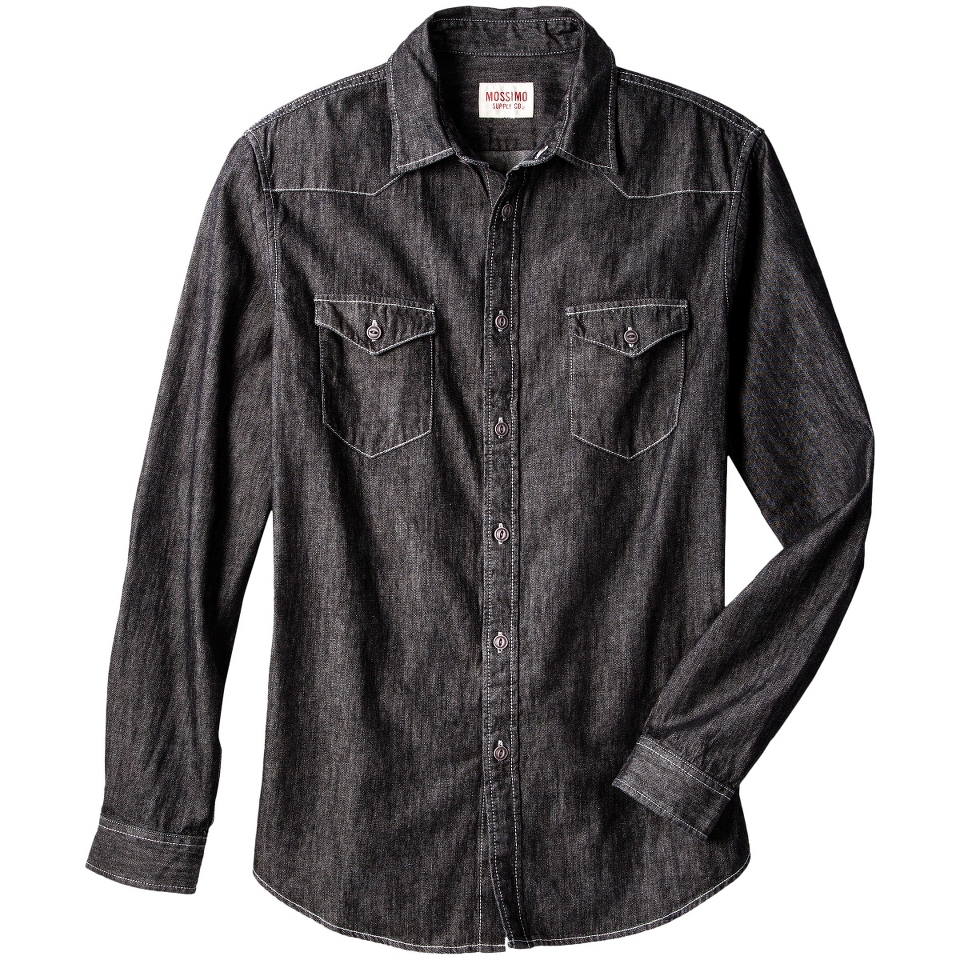 Mossimo Supply Co. Mens Long Sleeve Denim Shirt   Dewberry M