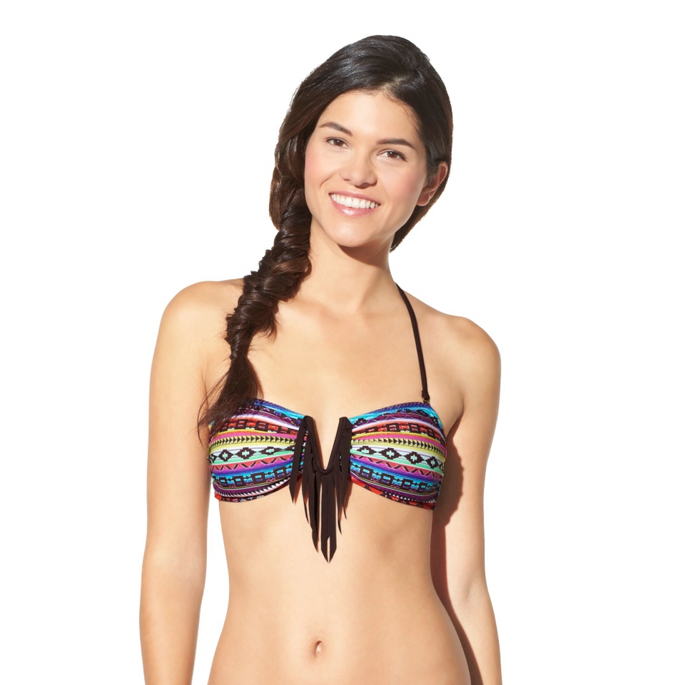 Juniors Bandeau Swim Top  Tribal Print XS