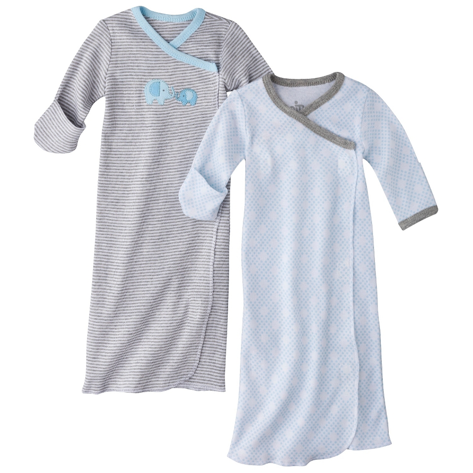 Circo Newborn Boys 2 Pack Gown   Blue/Grey PREEMIE