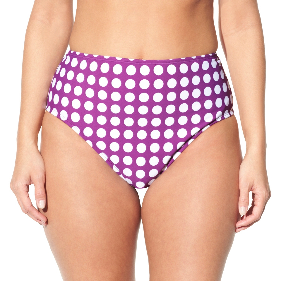 Womens Plus Size Bikini Swim Bottom   Amethyst/White 20W