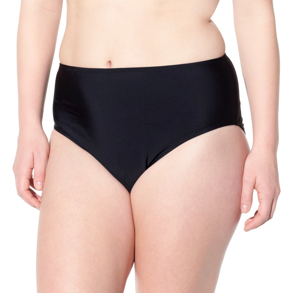 Womens Plus Size Bikini Swim Bottom   Black 24W