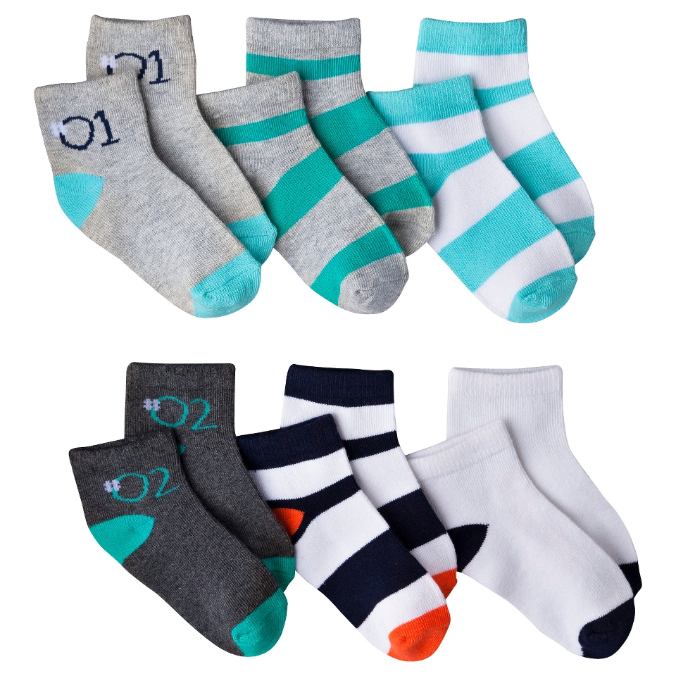 Circo Infant Toddler Boys Assorted Low Cut Socks   Turquoise 2T/3T