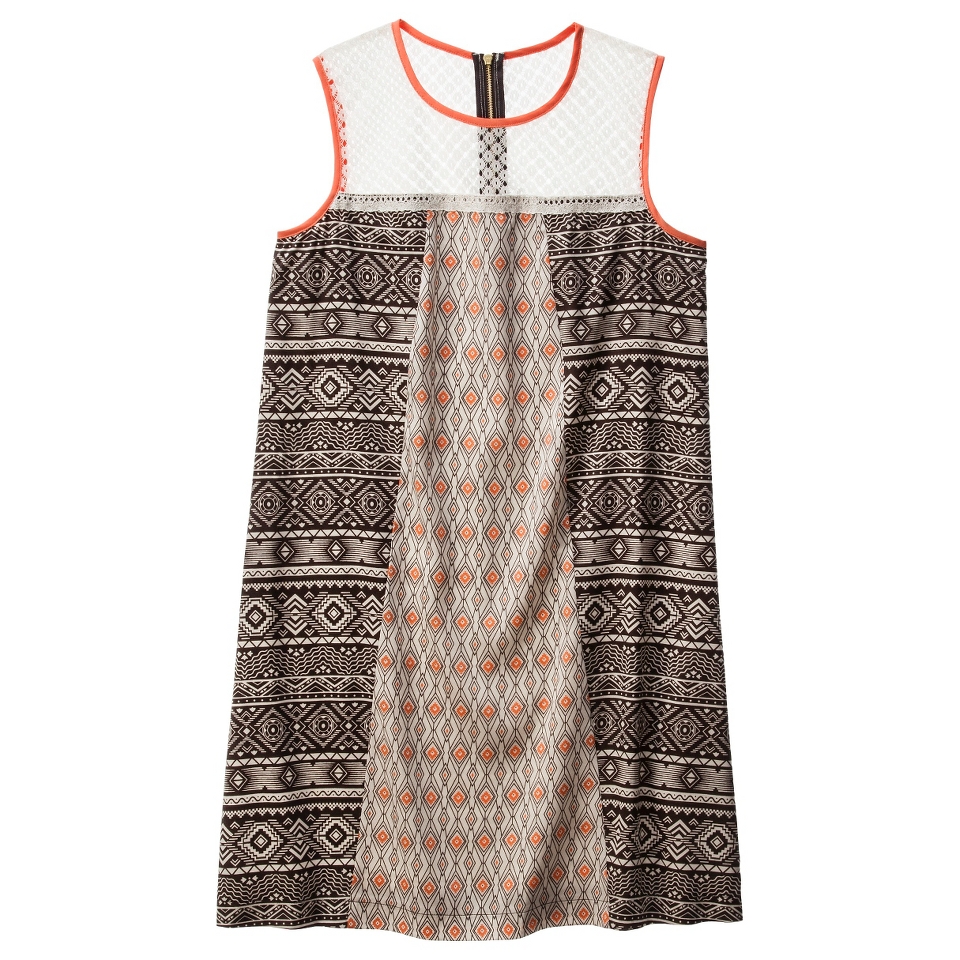 Xhilaration Juniors Mixed Print Shift Dress   Gray XXL(19)