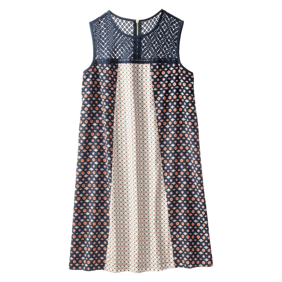 Xhilaration Juniors Mixed Print Shift Dress   Navy L(11 13)