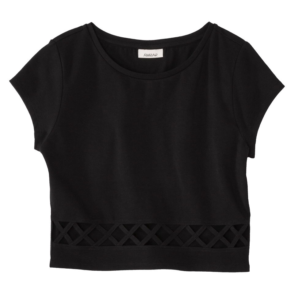 AMBAR Womens Crop Top   Ebony XL