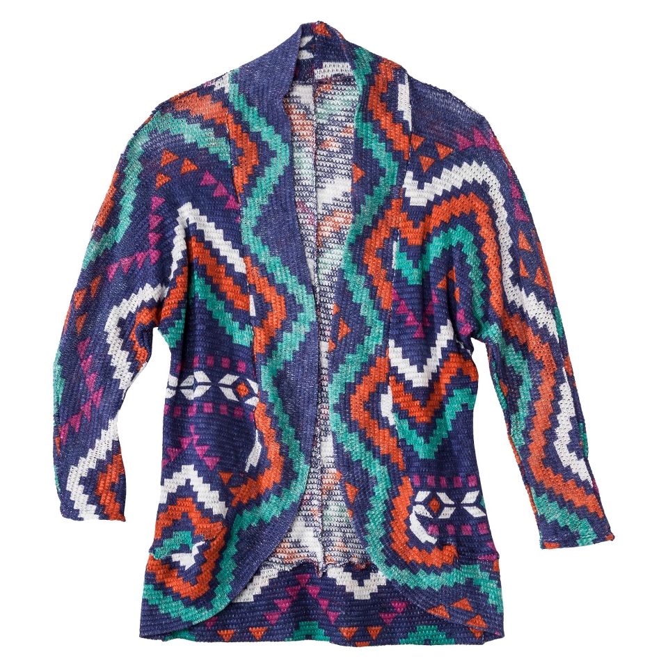 Xhilaration Juniors Tribal Printed Cardigan   Navy M(7 9)