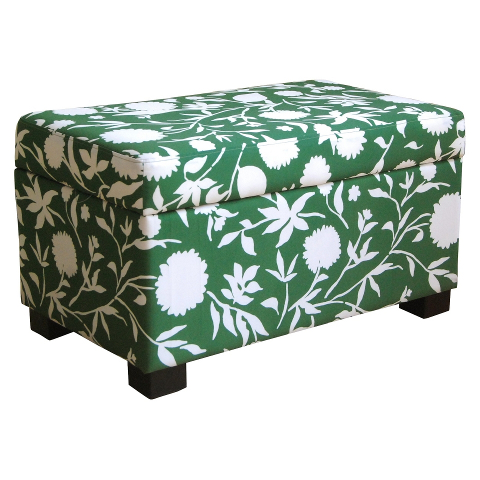 Storage Ottoman Threshold Medium Storage Ottoman   Green Floral