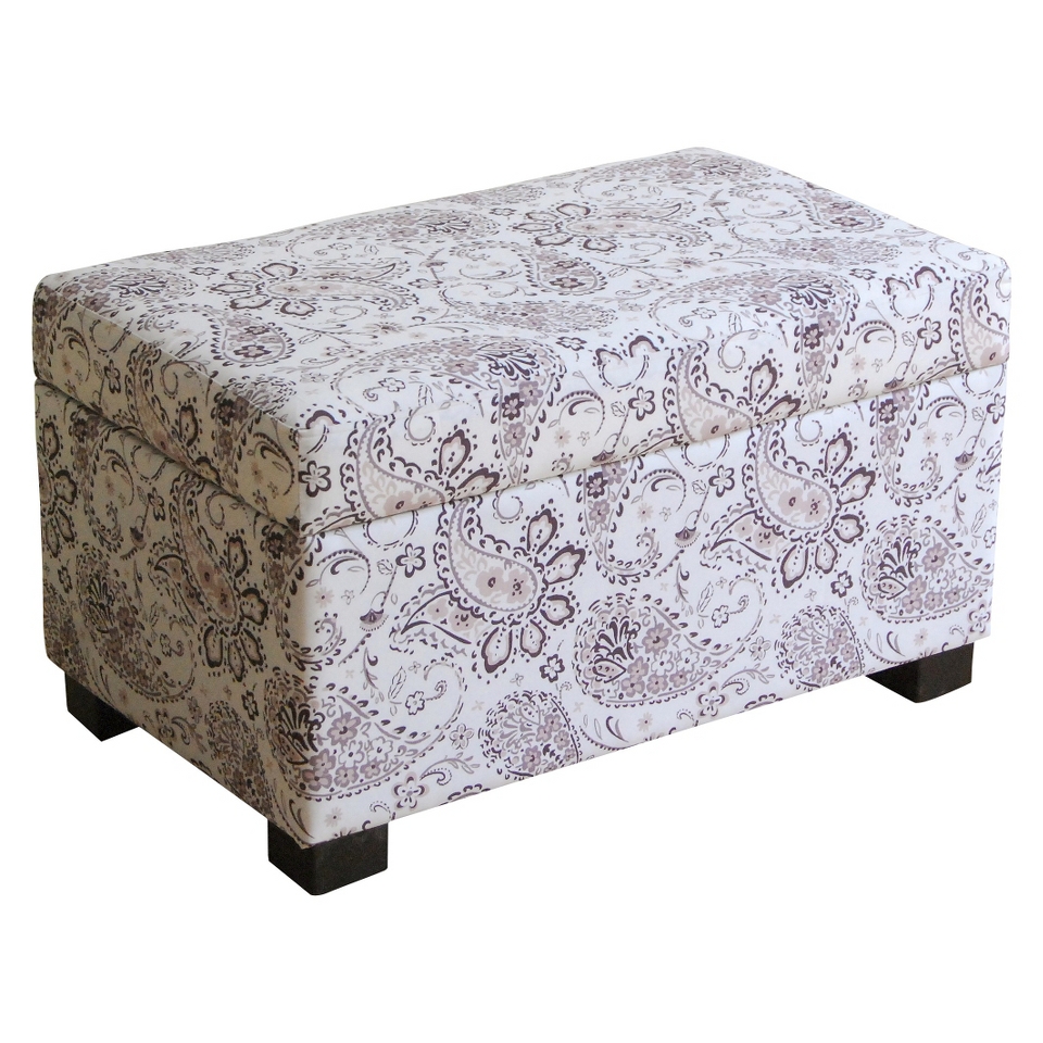 Storage Ottoman Threshold Medium Storage Ottoman   Black/White Paisley