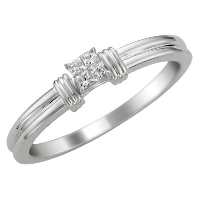 Diamond Accent Ring in 14K White Gold - Size 7.5, Women's