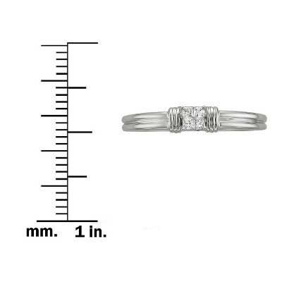 Diamond Accent Ring in 14K White Gold - Size 7.5, Women's