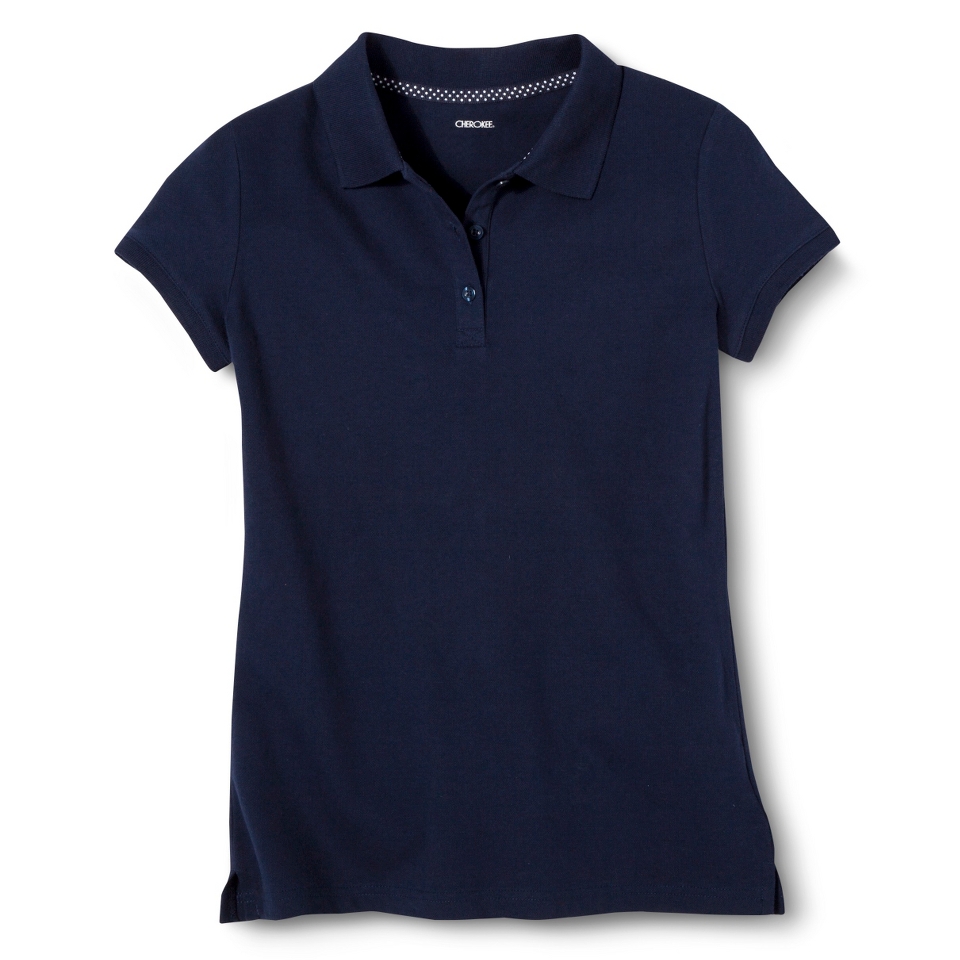 Cherokee Girls School Uniform Short Sleeve Pique Polo   Xavier Navy XS