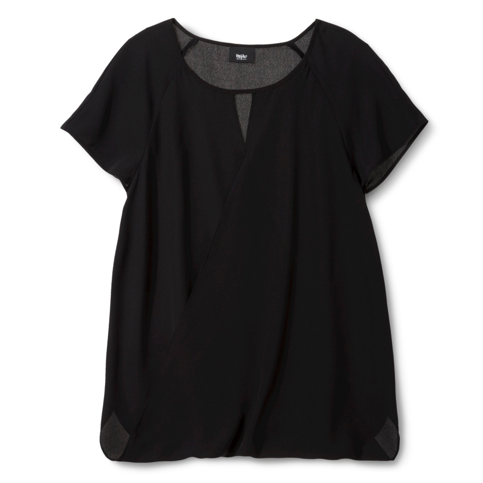 Mossimo Womens Overlay Top   Black S