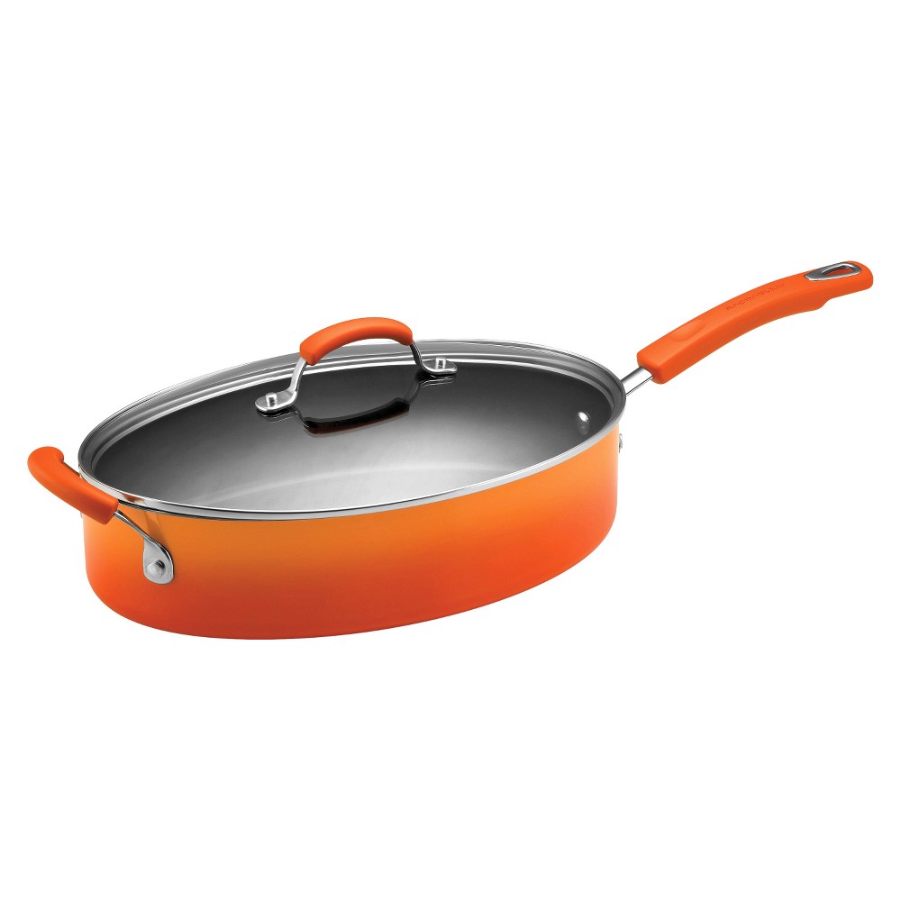 Rachael Ray Hard Enamel Aluminum Nonstick Skillet, 12-1/2, Marine Blue