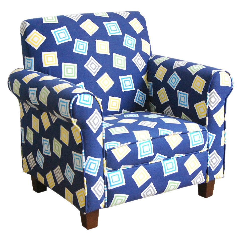 Club Chair Kids Upholstered Chair Kinfine Juvenile Club Chair Blue Square