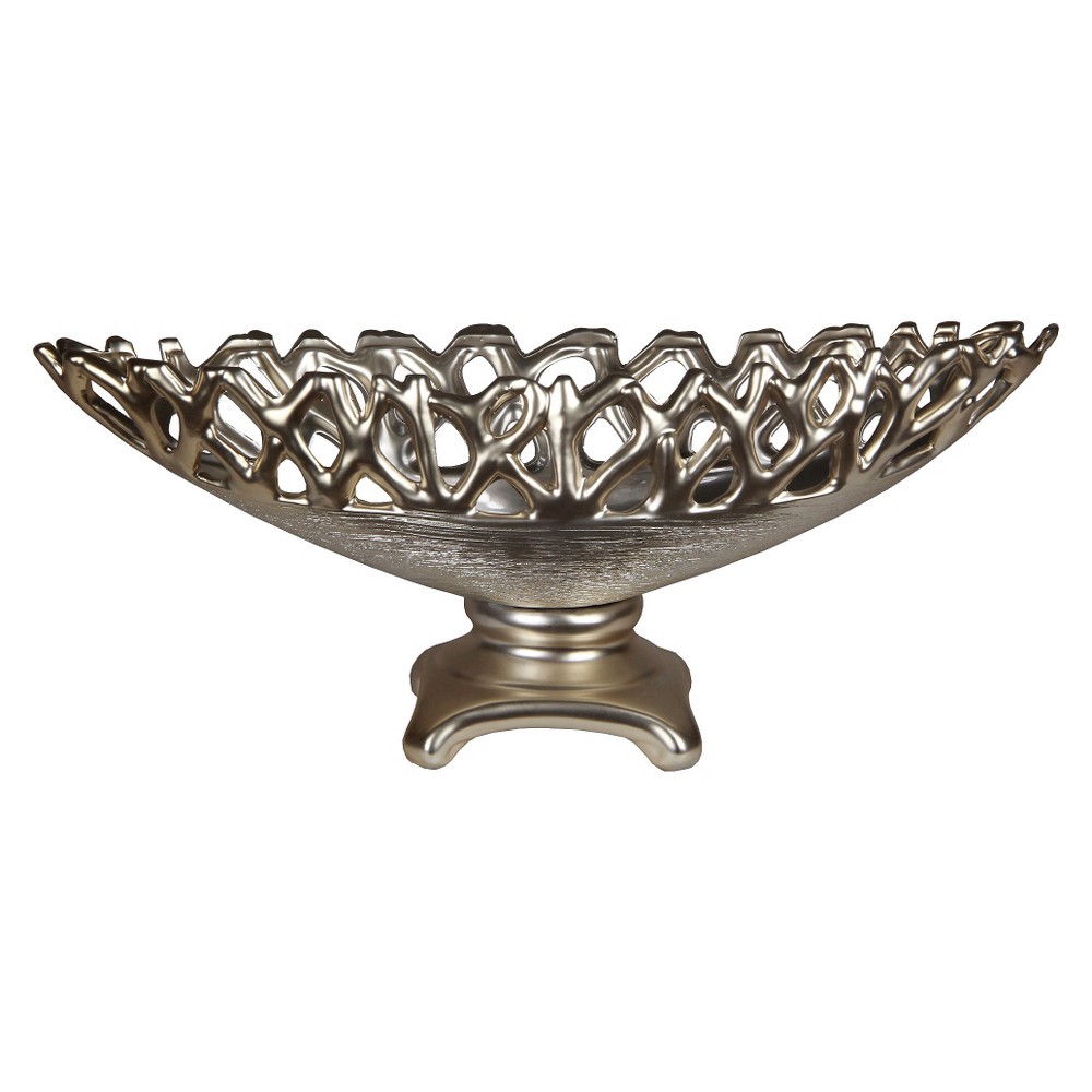 UPC 805572781070 product image for Decorative Footed Ceramic Bowl - Silver | upcitemdb.com