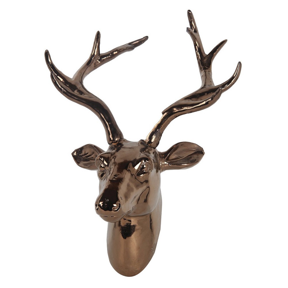 UPC 805572667411 product image for Privilege Ceramic Deer Head Wall Sculpture - Metallic Copper | upcitemdb.com